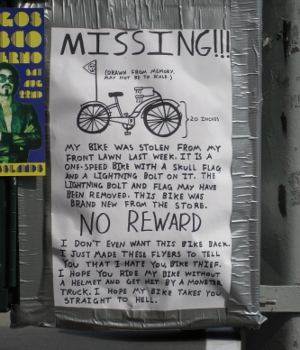 poster aimed at bike thief