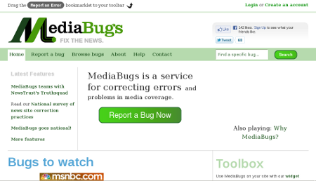Screenshot of mediabugs.org