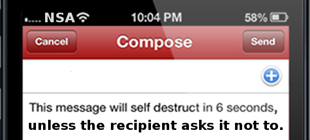 Message on phone screen promises to self destruct. Really.