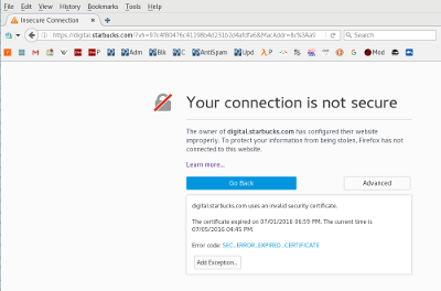 close-up view of 1 July TLS cert expiration, shown on 5 July